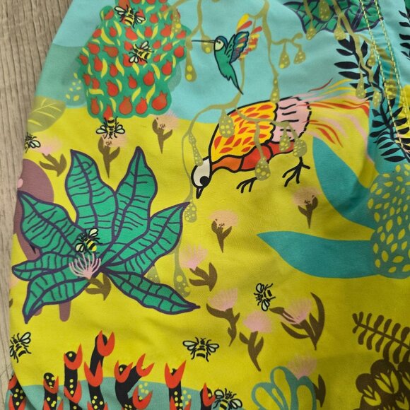 Vilebrequin Boys Tropical Print Swim Shorts Size 8 Years Elastic Waist W/ Pocket - Picture 6 of 15